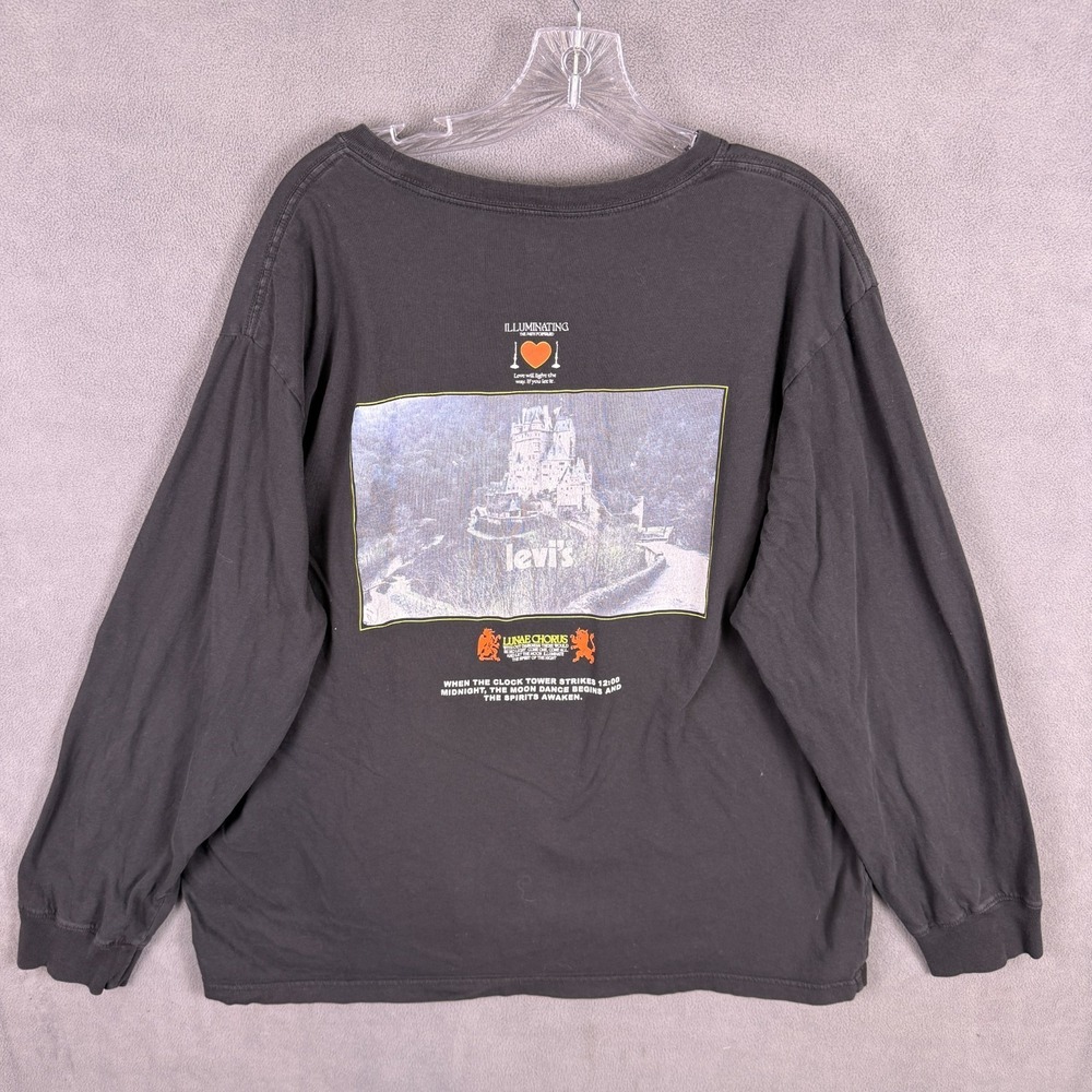 Levi's Graphic T-Shirt Hopeless Romantic‎ Long Sleeve 2XL Relaxed Skate Grunge